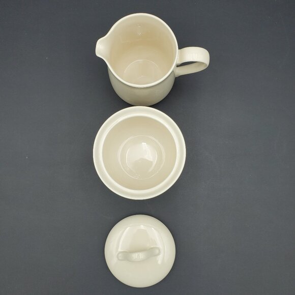 Corningware Sandstone Beige Creamer and Sugar Bowl with Lid - Picture 2 of 8